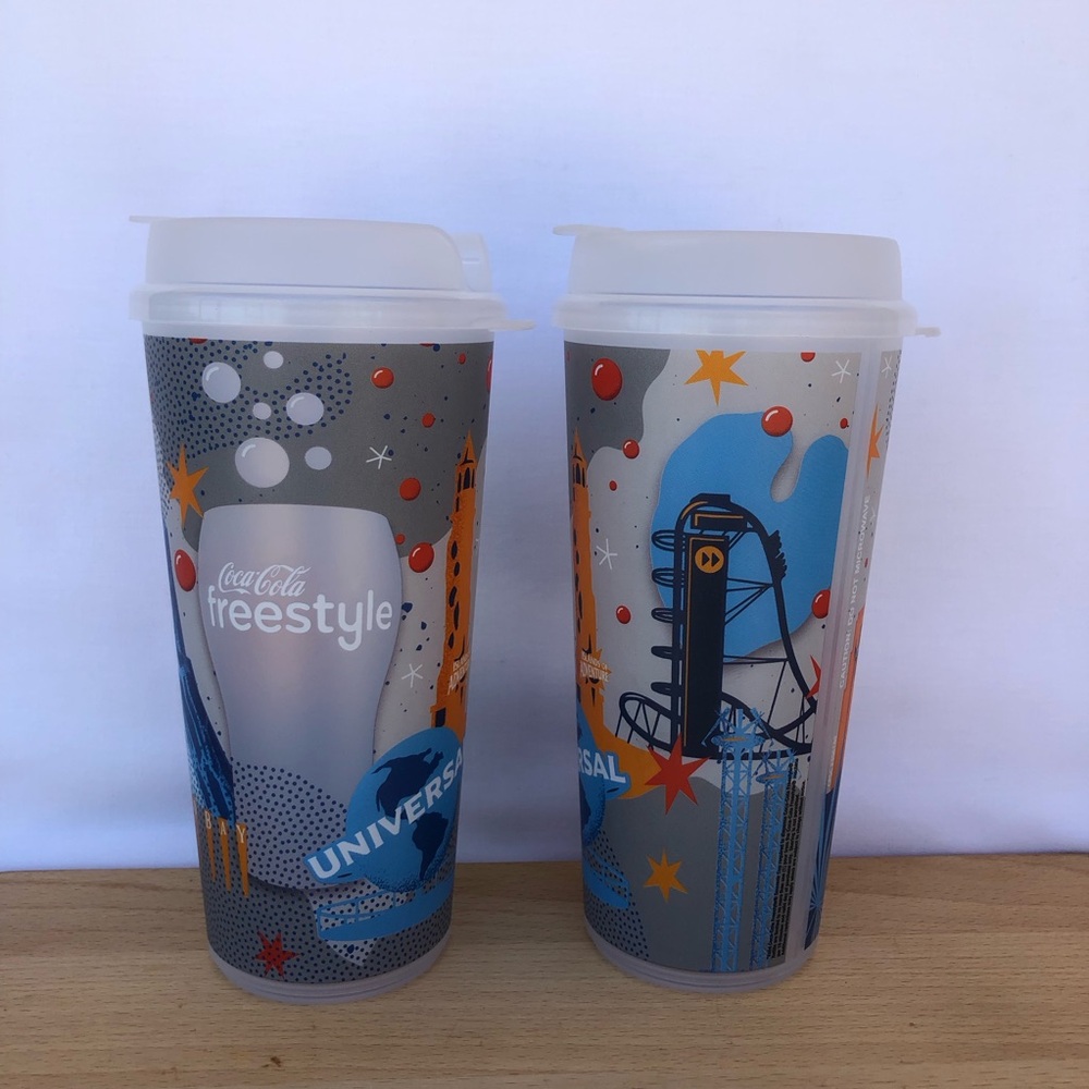 2 Refillable Coca-Cola Freestyle Universal Studios Orlando Parks Tumblers 24 Oz - Picture 2 of 16